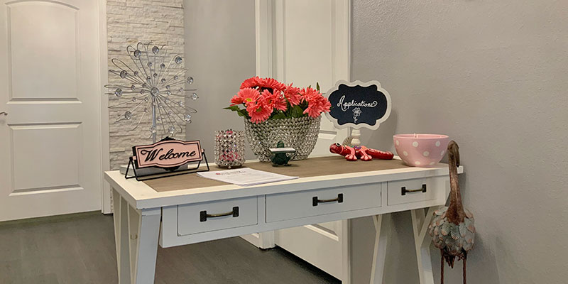 Welcome desk in our office